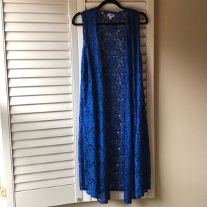 Lularoe Joy duster length lace vest